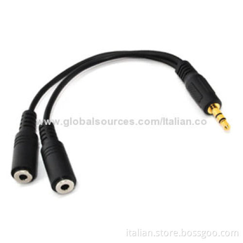 3.5mm male to 2-female audio splitter cable 2-in-1 for apple